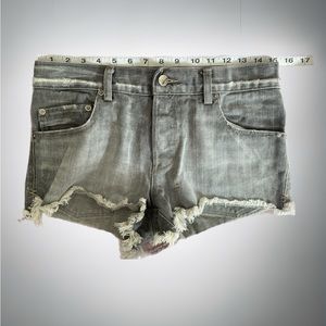 Tsubi grey denim ripped button fly shorts. Size 4.